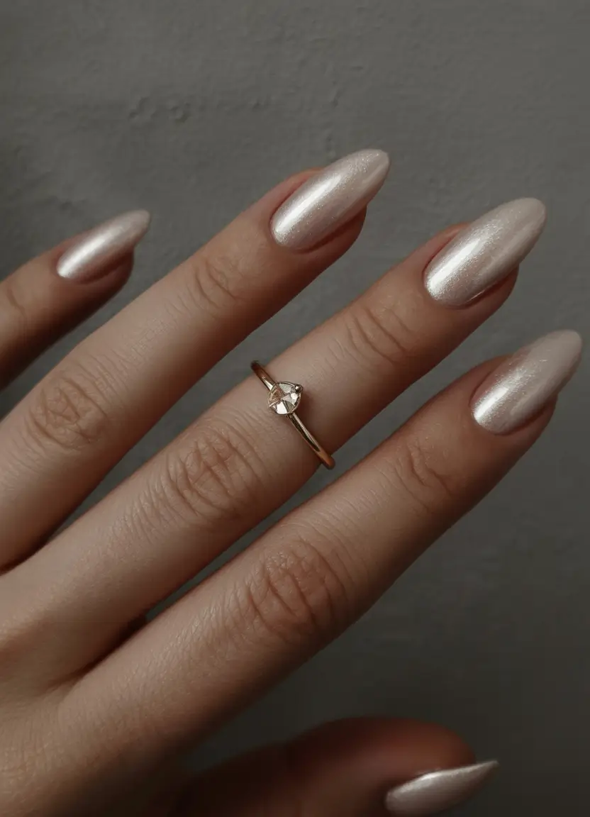 light pink nail colors shades Frosted Pearl Elegance