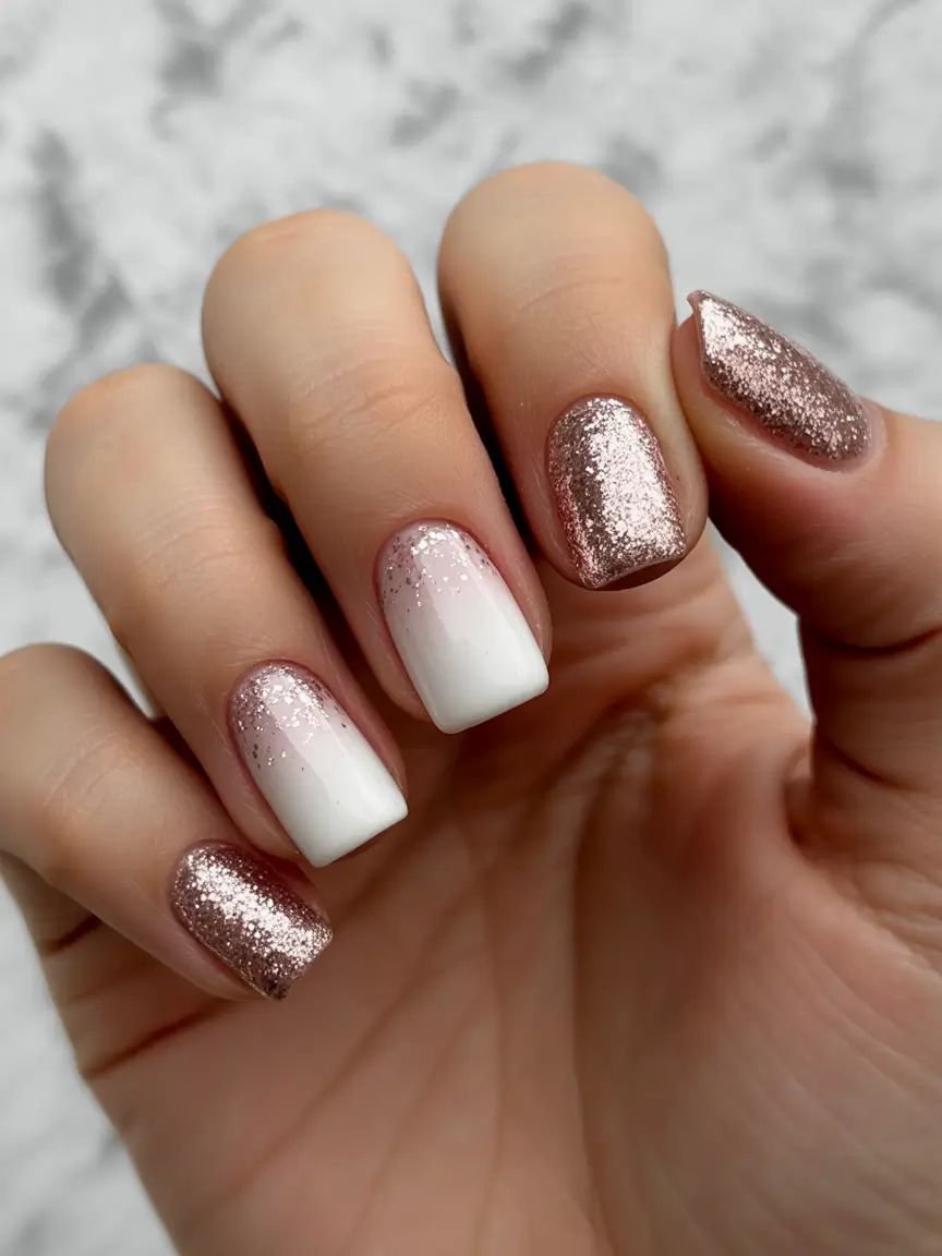 easy nails color combo Champagne Frost Ombre