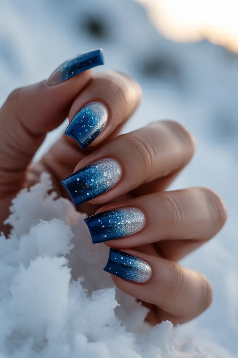 christmas nail designs 2025 Frosty Twilight