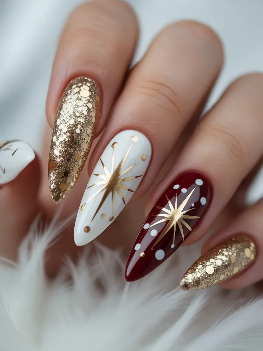 christmas nail designs 2025 Celestial Glamour