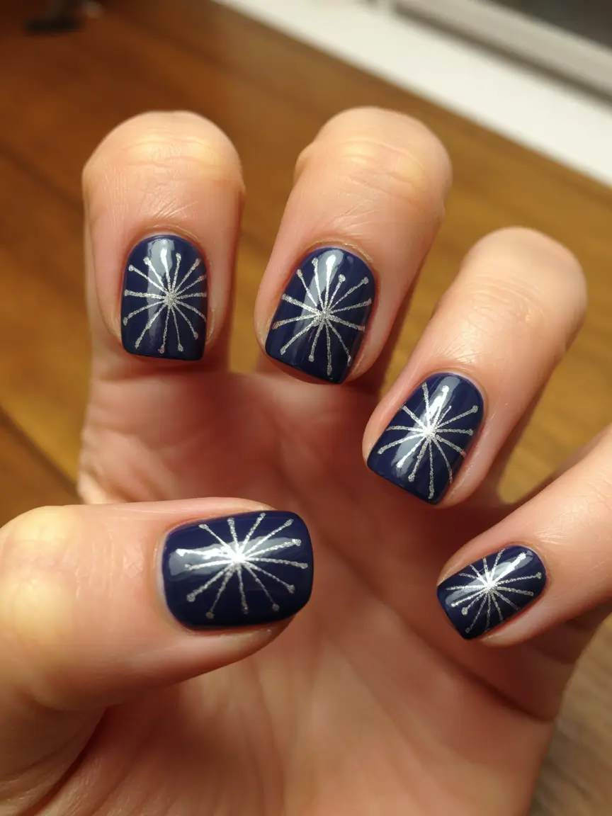 christmas nail designs 2025 Midnight Spark