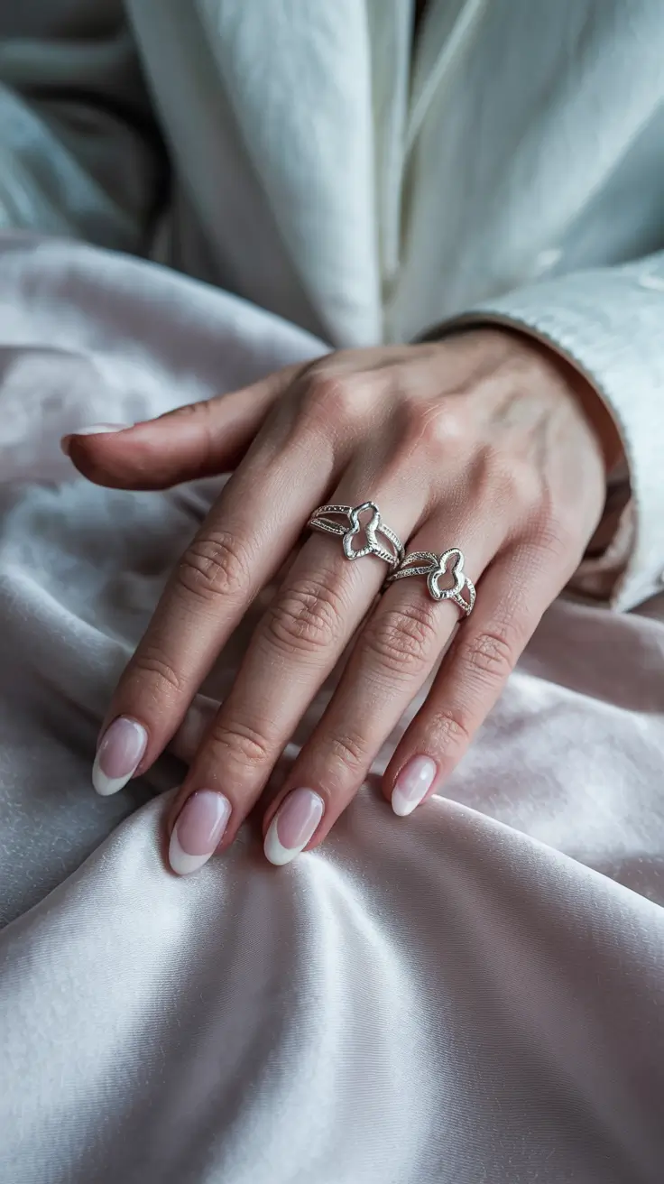 cute winter nails Soft Blush French Revival