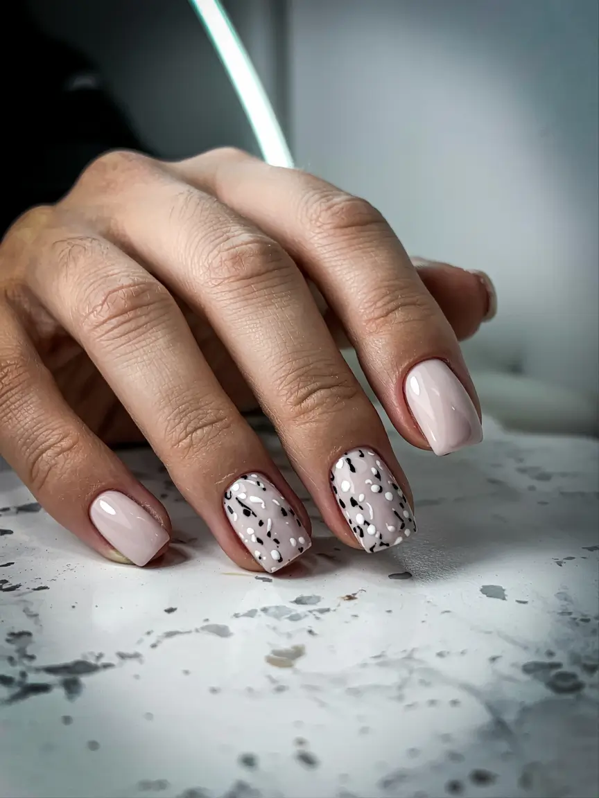 cute winter nails with design Modern Dalmatians