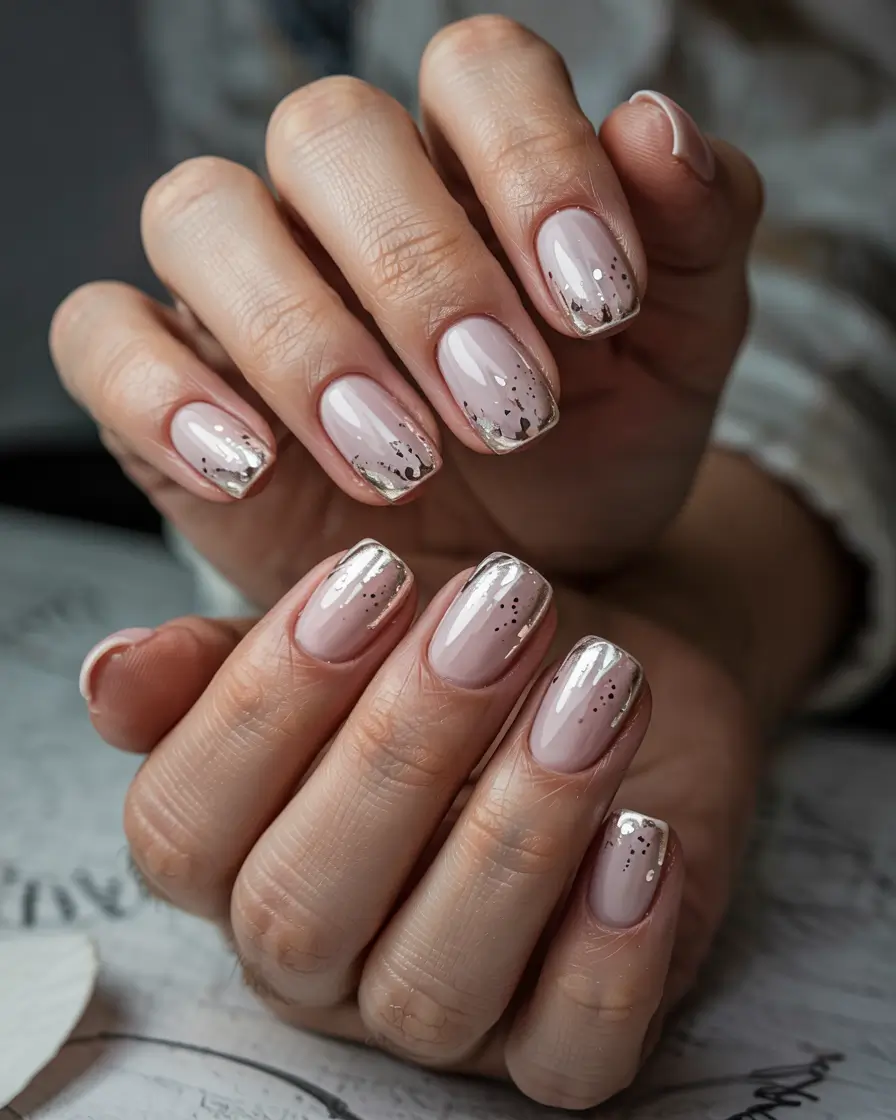 cute winter nails designs Champagne Kiss Tips