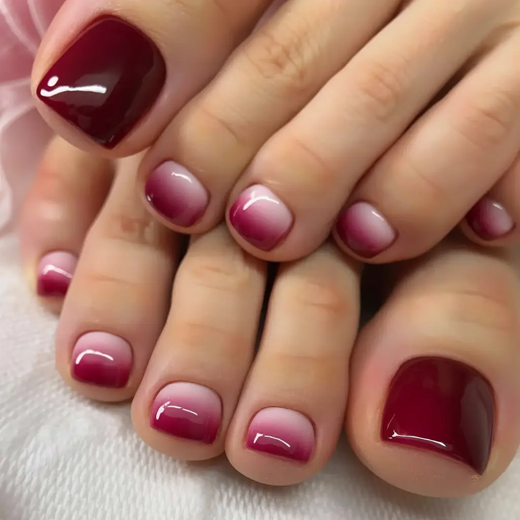 fall toe nail colors Crimson Fade Romance