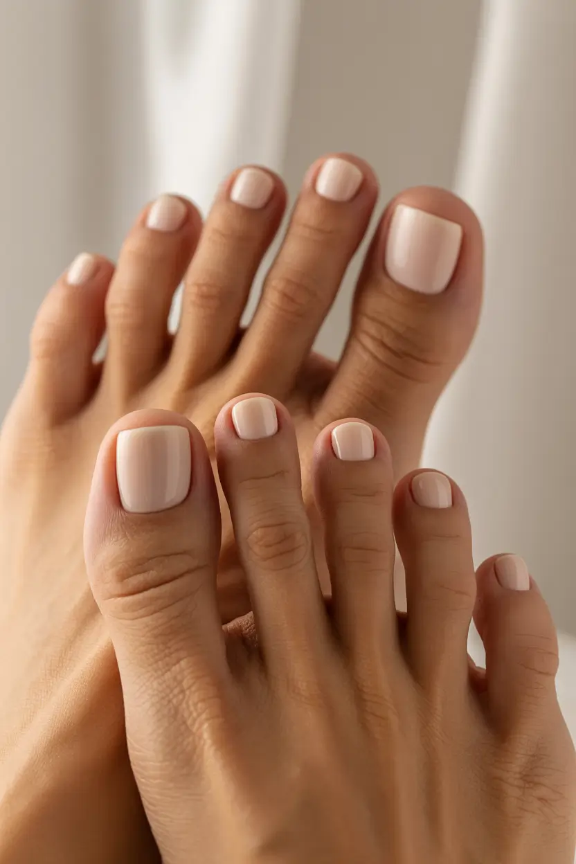 fall toe nails Soft Beige Elegance