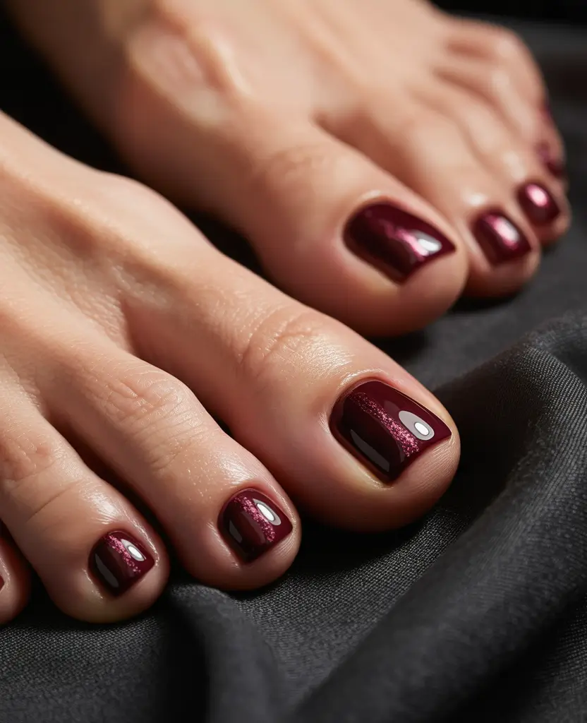 fall toe nails Midnight Merlot Drama
