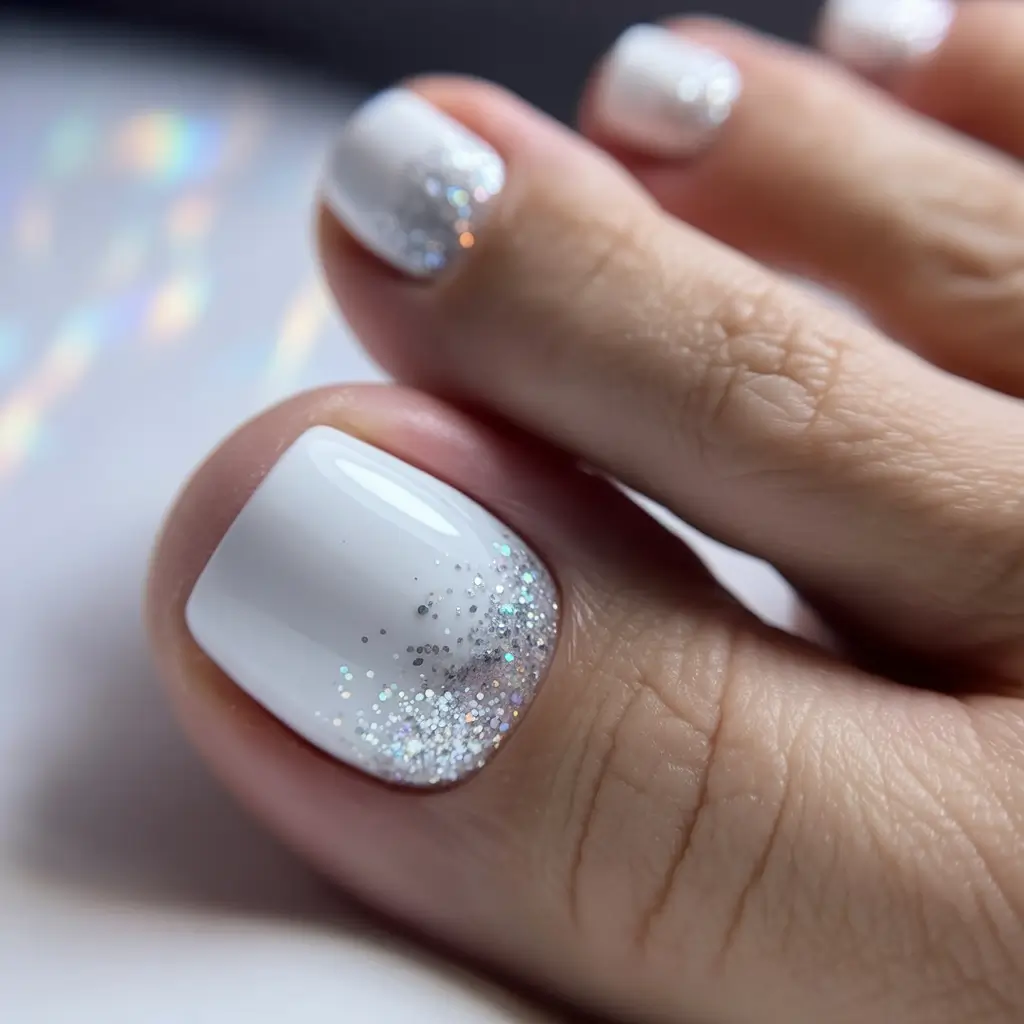 fall toe nail colors Snow Whisper Shine