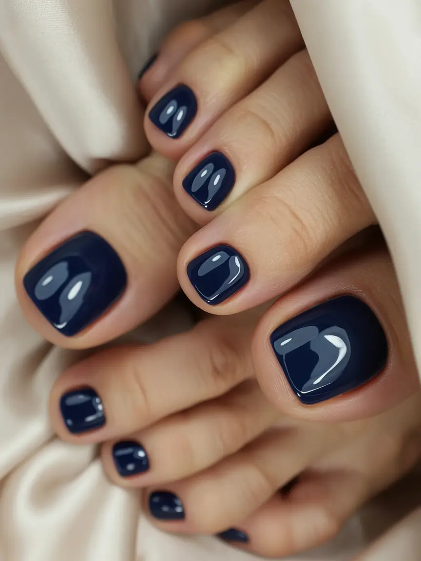 fall toe nails Navy Luxe Minimalism