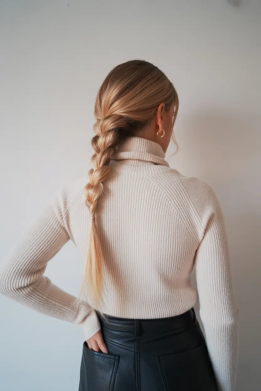 Festive Christmas Hairstyles 2025 Classic Loose Braid with Cozy Finish