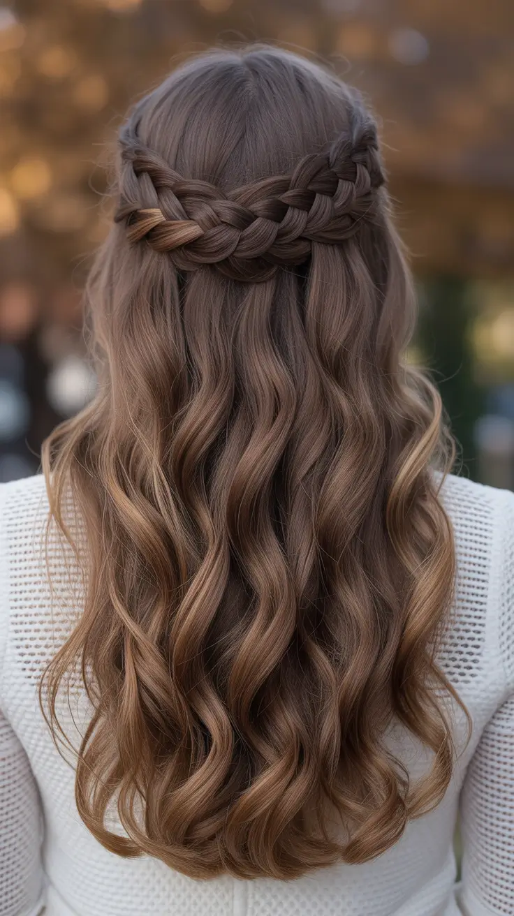 christmas-hairstyles-for-long-hair-Soft-Crown-Braids-for-Cozy-Evenings