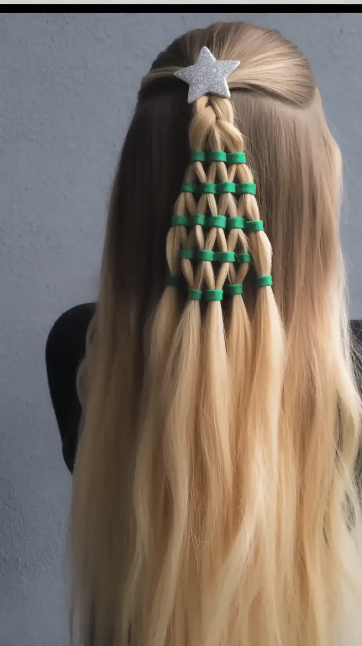 christmas-hairstyles-ideas-Holiday-Tree-Braid-Fun