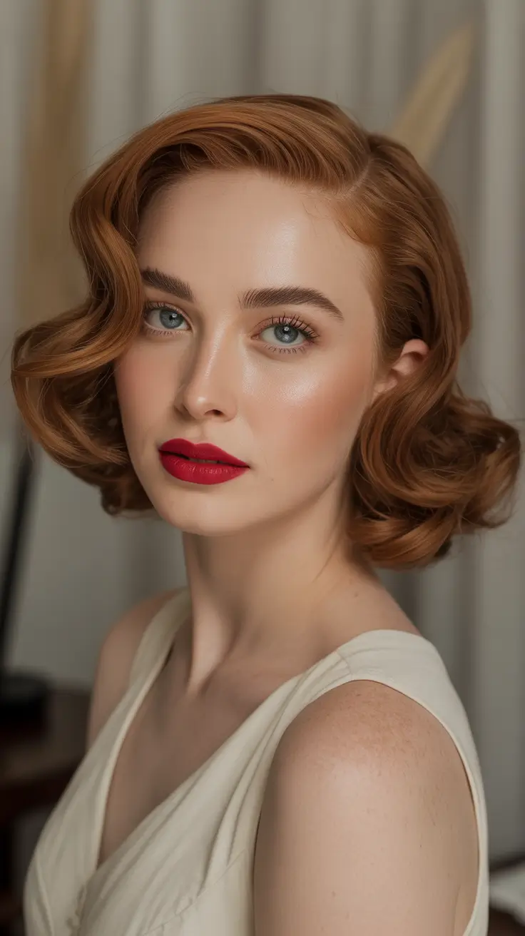 christmas-hairstyles-for-short-hair-Retro-Hollywood-Waves