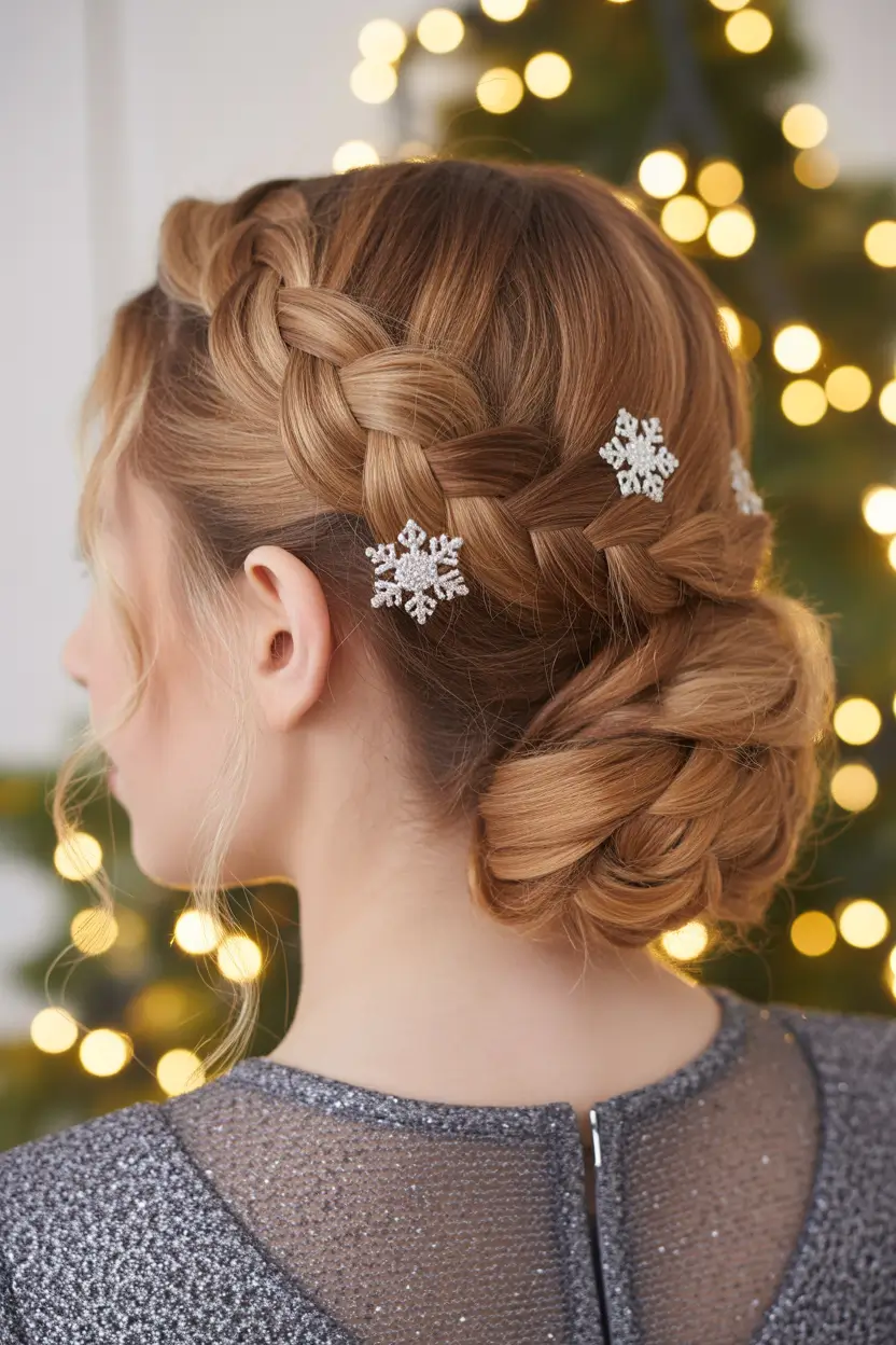 christmas-hairstyles-ideas-Frosted-Braid-Elegance