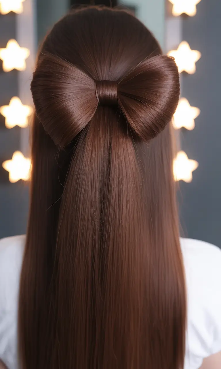 Festive Christmas Hairstyles 2025 Glossy Hair Bow Creation
