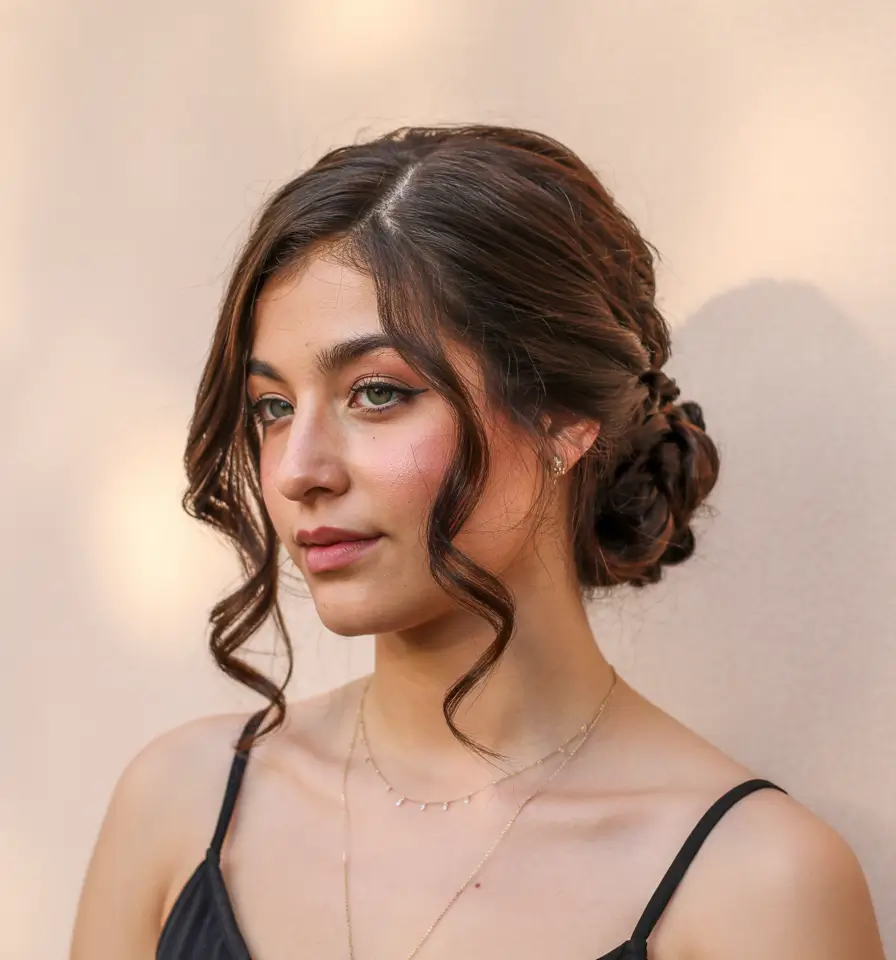 winter formal hairstyles updo twisted romantic bun