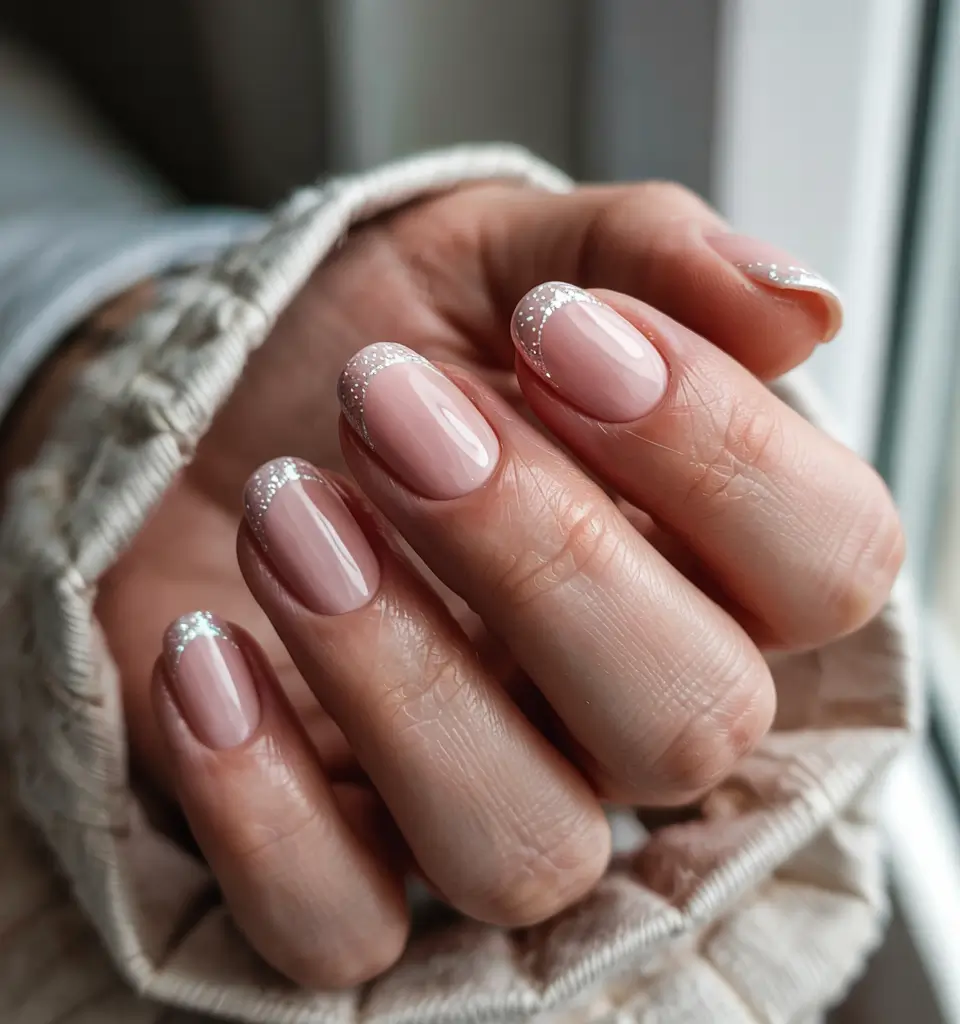 winter french nails silver Silver Frost French Magic