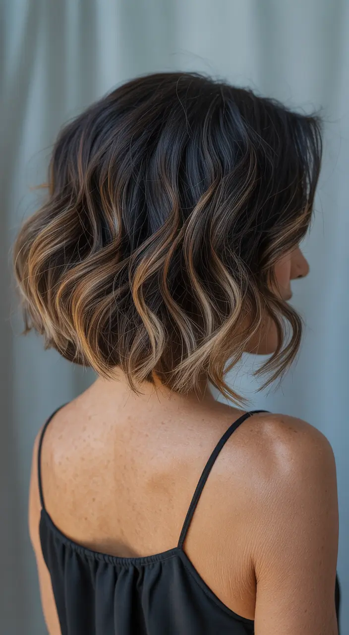 hair color & winter hairstyles for women over 40 2025-2026 chocolate balayage bob