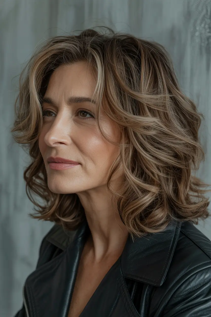 hair color & winter hairstyles for women over 40 2025-2026 layered ash brown volume cut