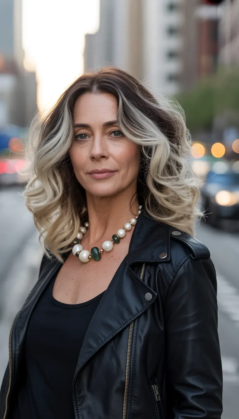 hair color & winter hairstyles for women over 40 2025-2026 modern blonde ombre