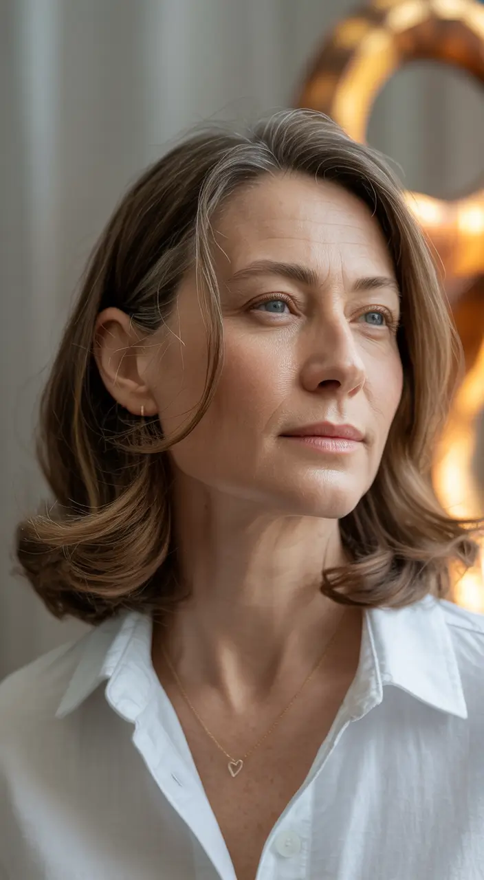 hairstyles for women over 60 medium wavy Soft Winter Layers with Natural Grace