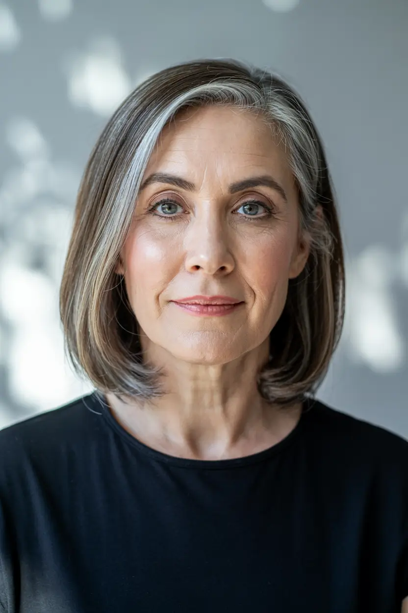 hairstyles for women over 60 short hair Sleek Gray Bob with a Modern Edge