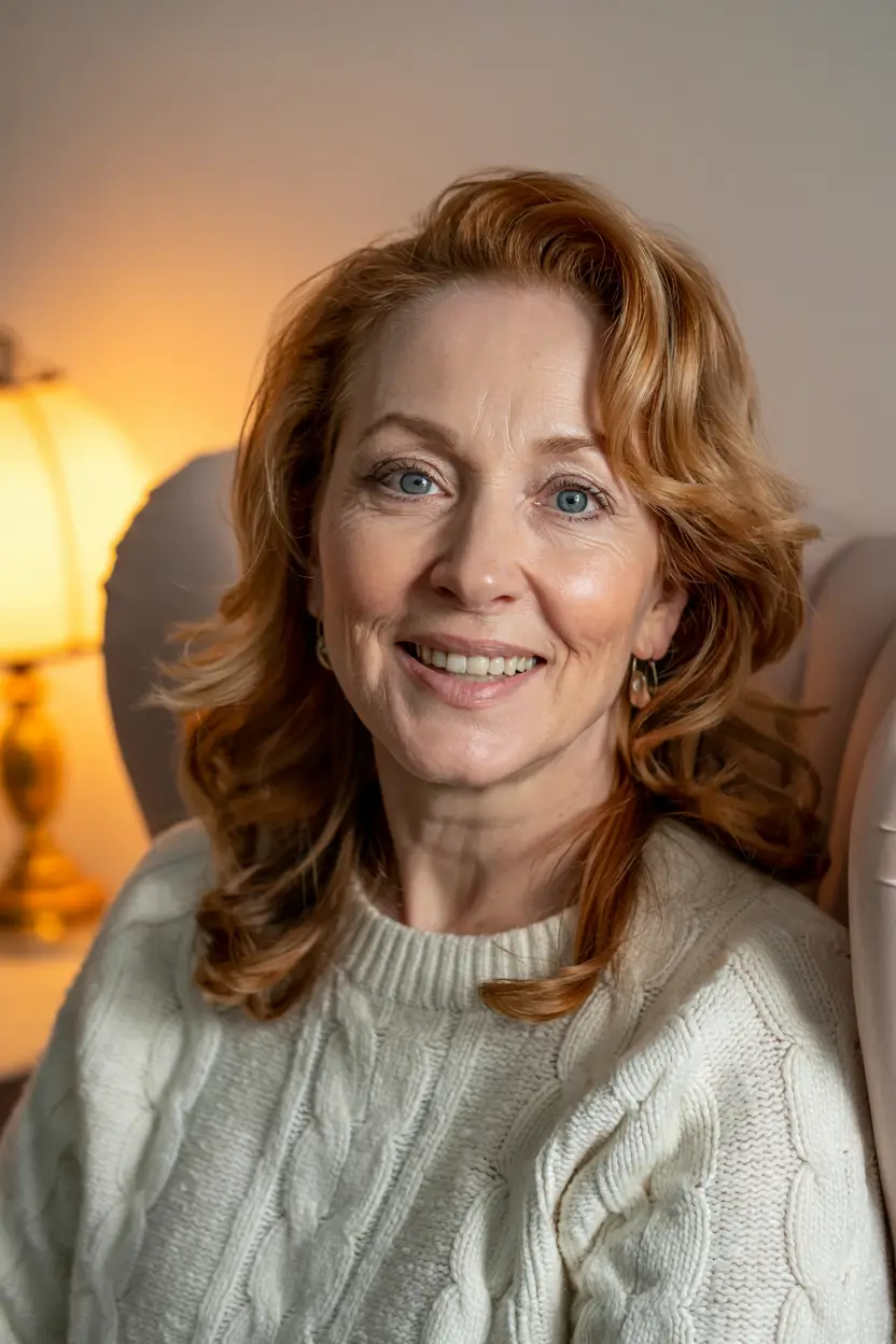 hairstyles-for-women-over-60-medium-wavy-soft-ginger-elegance