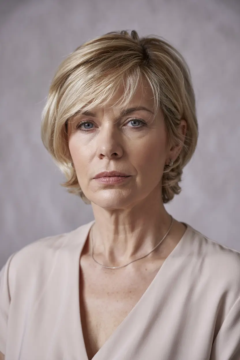 hairstyles for women over 60 short Short Platinum Pixie with Chic Edge