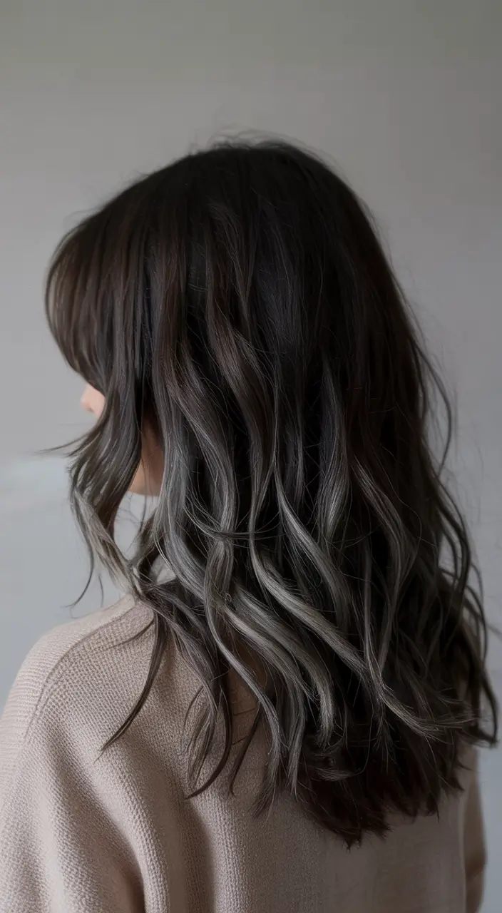 winter haircuts 2025 medium round faces Ash-Mocha Balayage Layers
