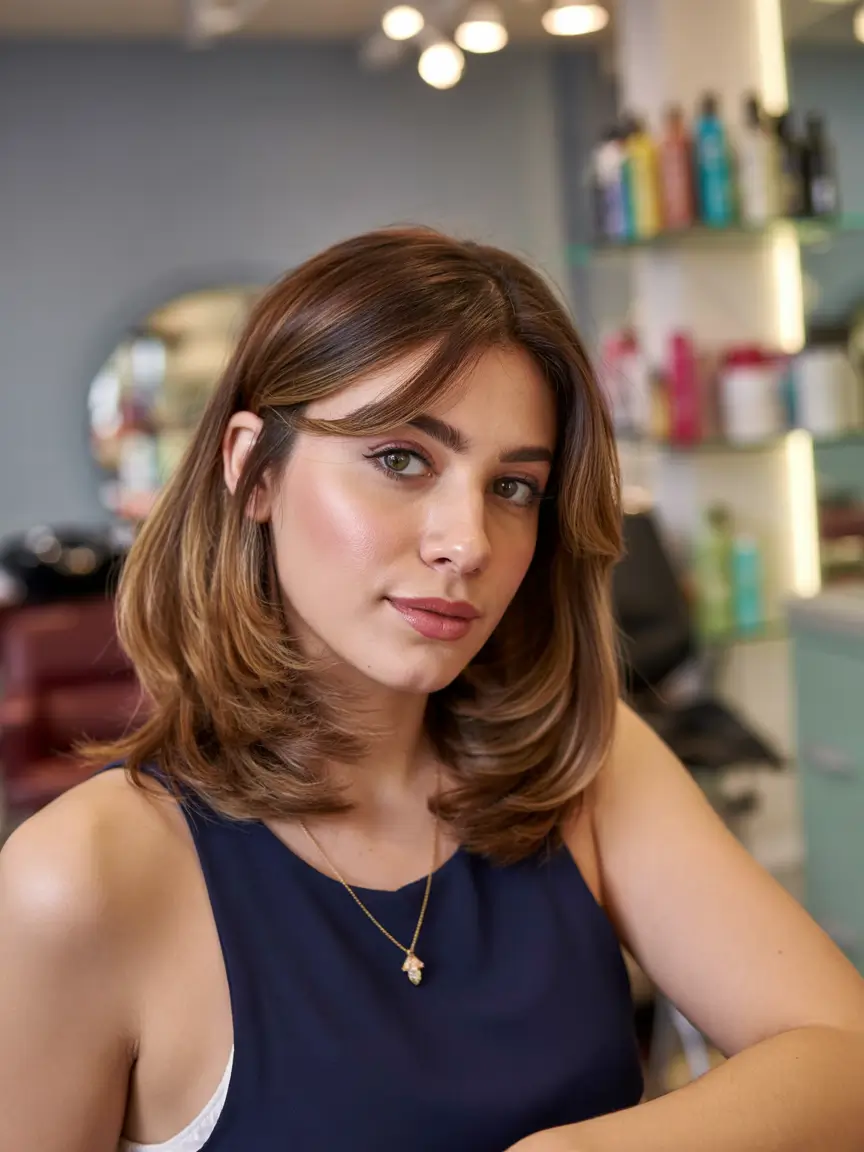 winter haircuts medium '70s-Inspired Feathered Medium Cut
