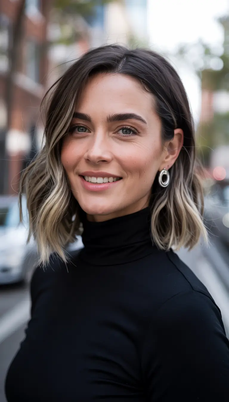 winter haircuts 2025 medium Cool Bronde City Bob
