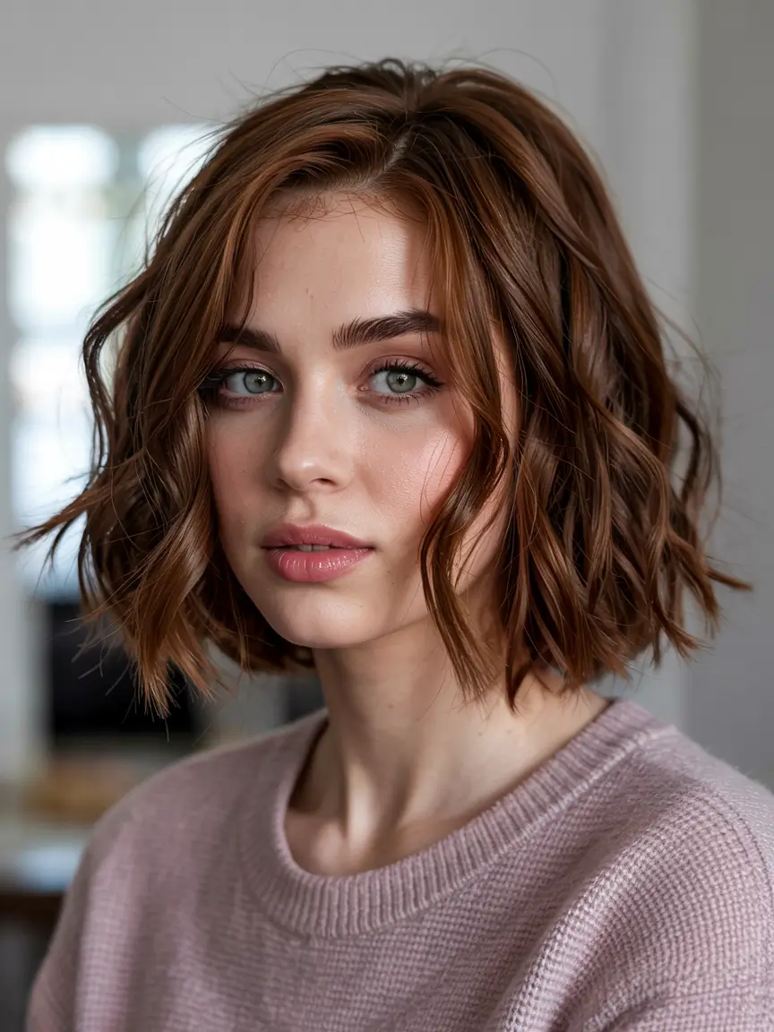 winter-hairstyles-medium-Coppery-Tousled-Bob