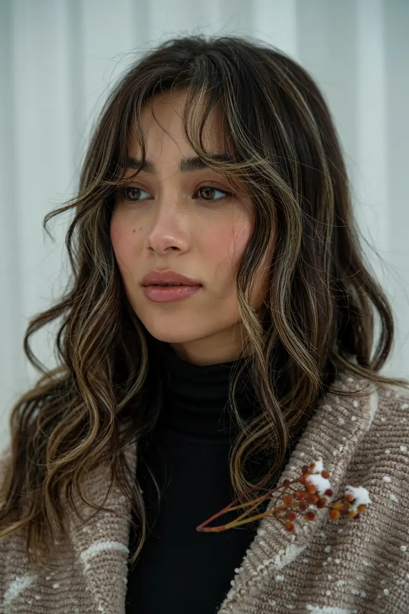 winter-hairstyles-for-medium-hair-Warm-Brunette-with-Natural-Waves
