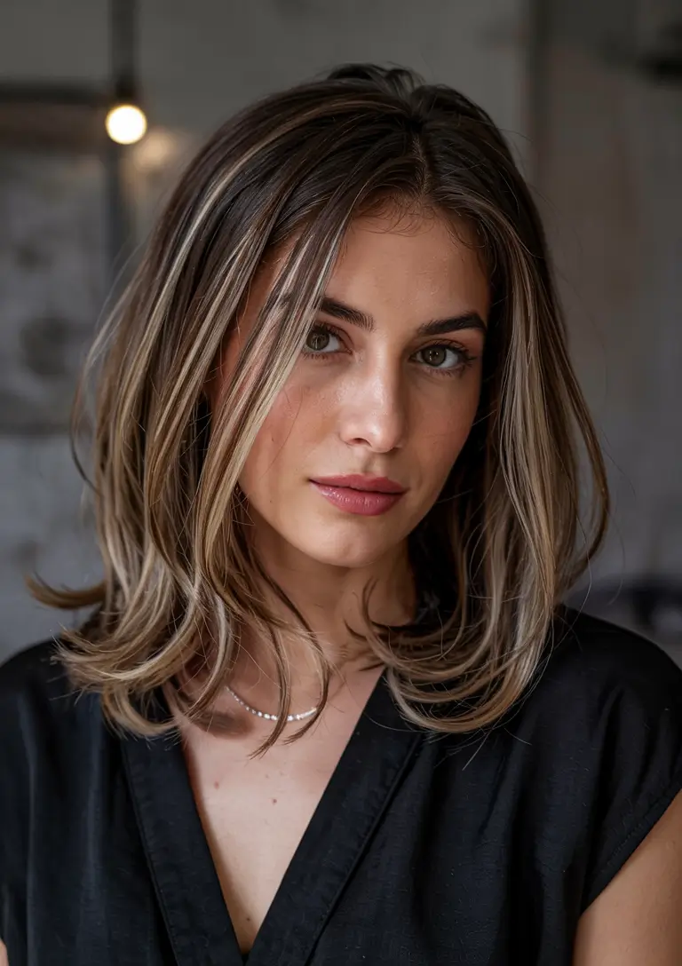 winter hairstyles for medium hair Softly Feathered Mid-Length Cut