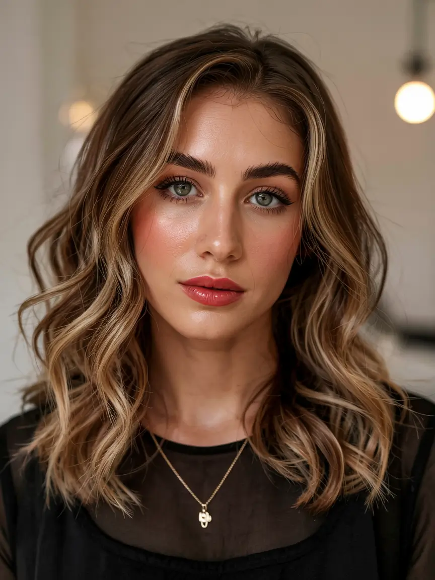winter hairstyles curly hair Soft Caramel Curls with Natural Volume