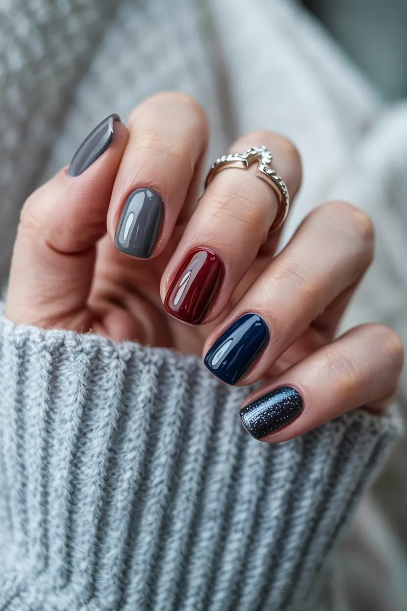 winter nails colors dark chocolate brown Winter Twilight Mix