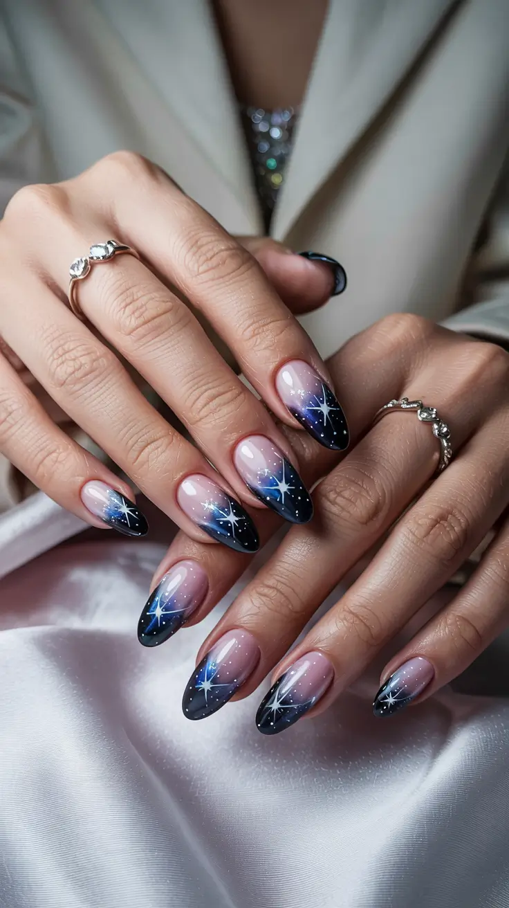 ombre nails winter color trends Cosmic Fade French