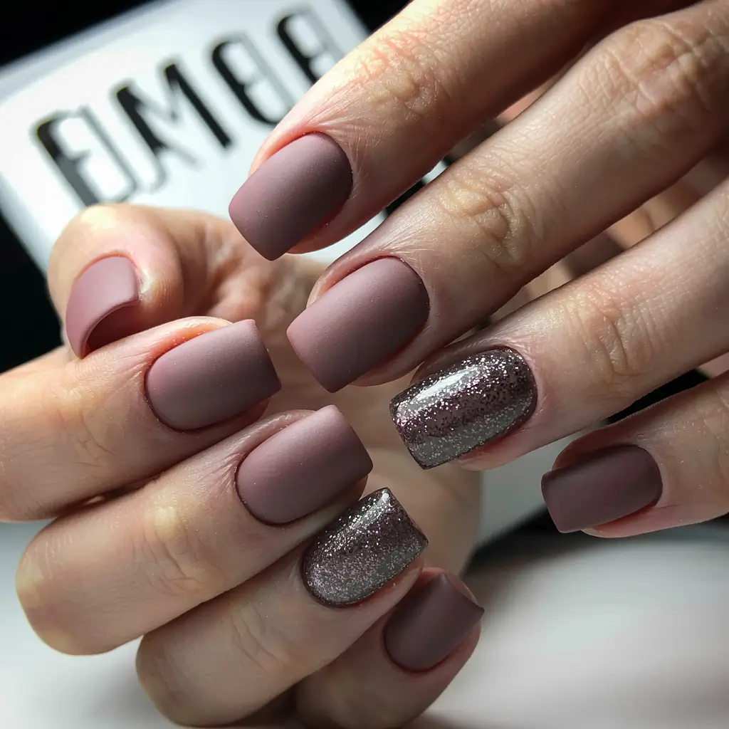 winter nails 2025 trends solid color Mocha Matte