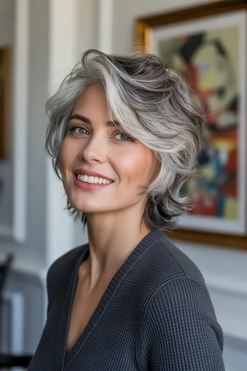 pixie haircuts for older women Silver Frost Pixie for Effortless Elegance