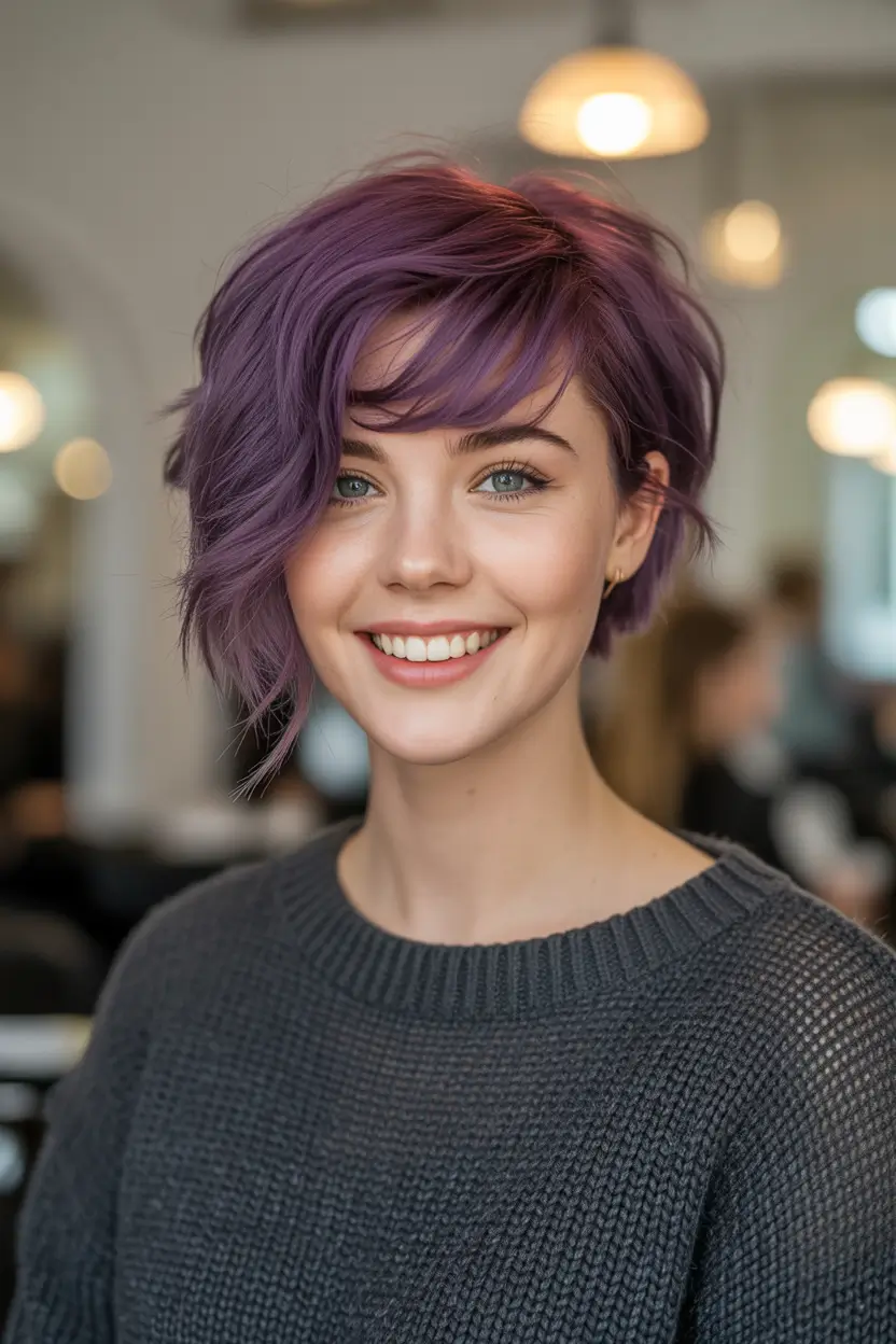 winter pixie haircuts 2025-2026 Lavender Frost Pixie for the Bold