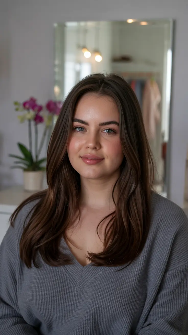 Plus Size Winter Haircuts for Women 2025 / 2026 Classic Long Layers