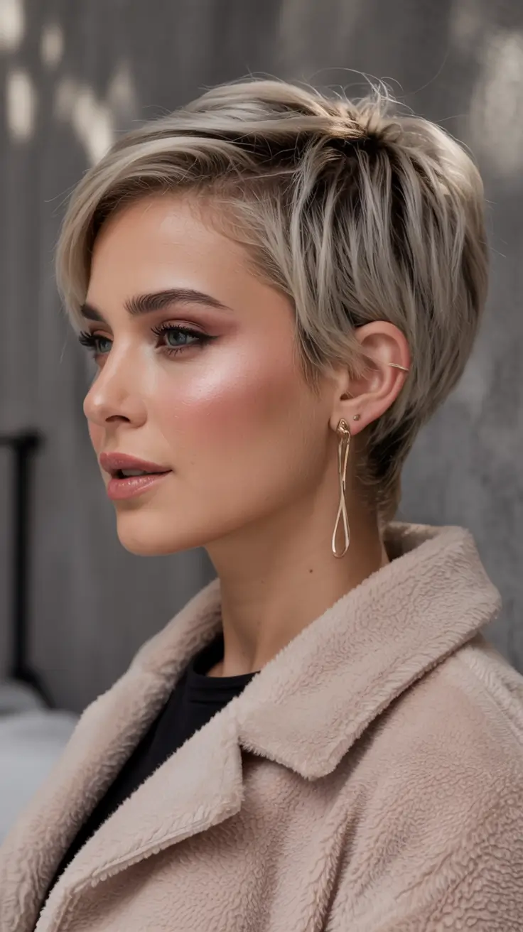 short winter haircuts Smoky Ash Blonde Crop
