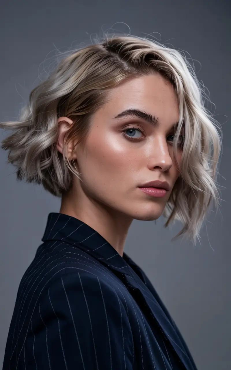 short winter haircuts Soft Waves and Platinum Edges