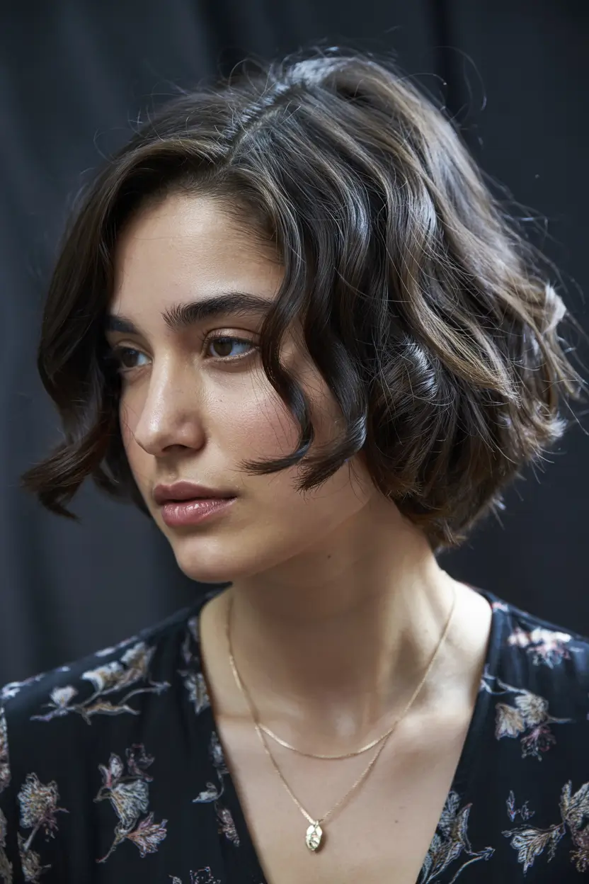 short winter haircuts Soft Curls and Deep Shine