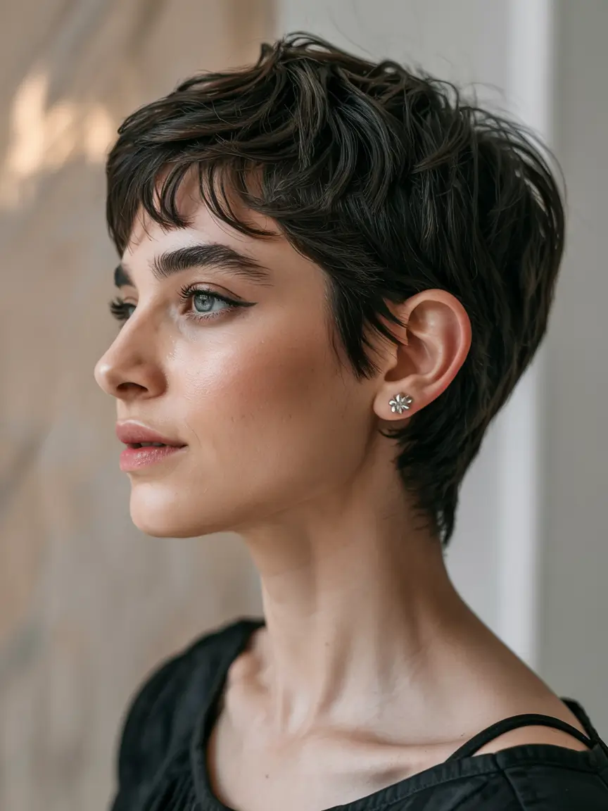 short winter haircuts Modern Pixie with Tousled Crown