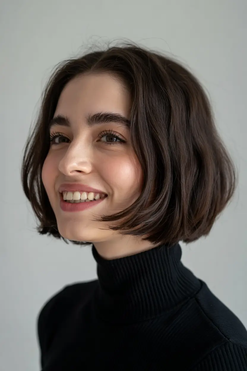 short winter haircuts Soft Chocolate French Bob