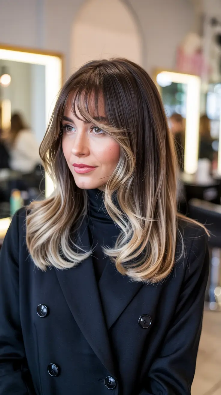 hair colors for winter cool Modern Ash Blonde Bangs