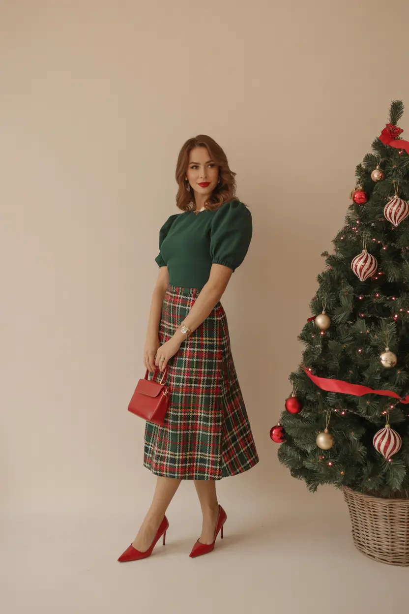 christmas outfit ideas for women Classic Plaid Revival