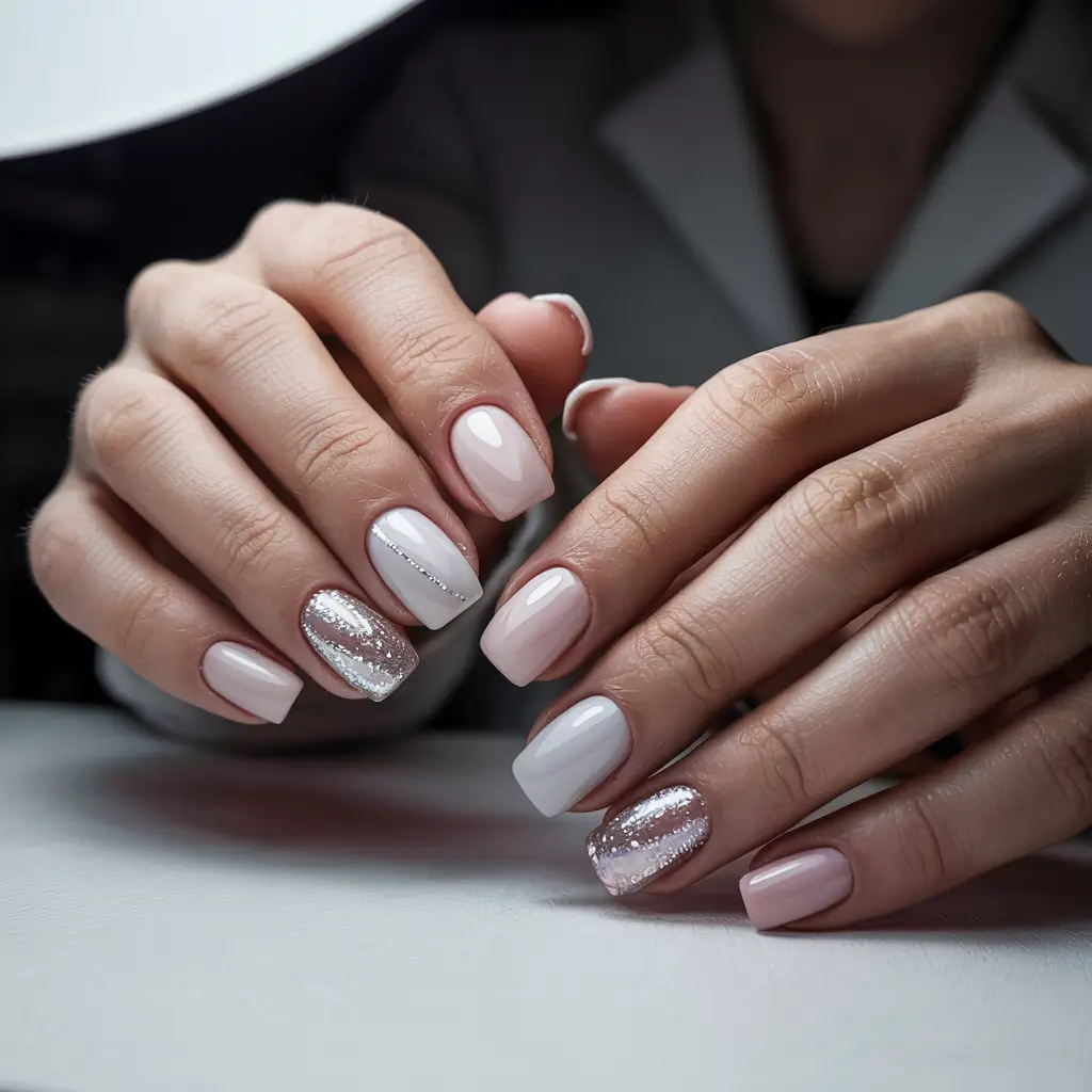 short winter nails designs Winter Rose Neutrals