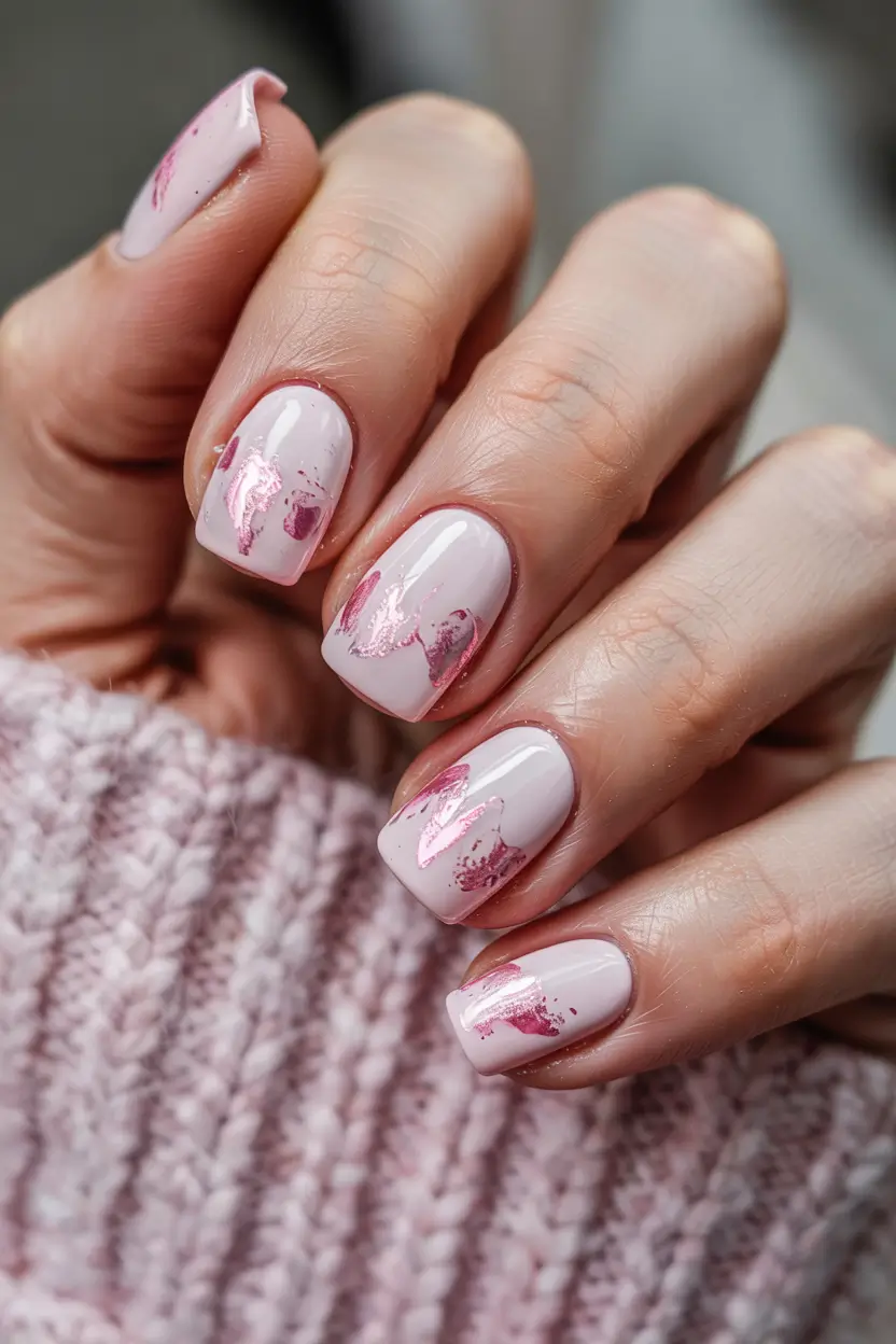 winter nails ideas Rose Glaze Whispers